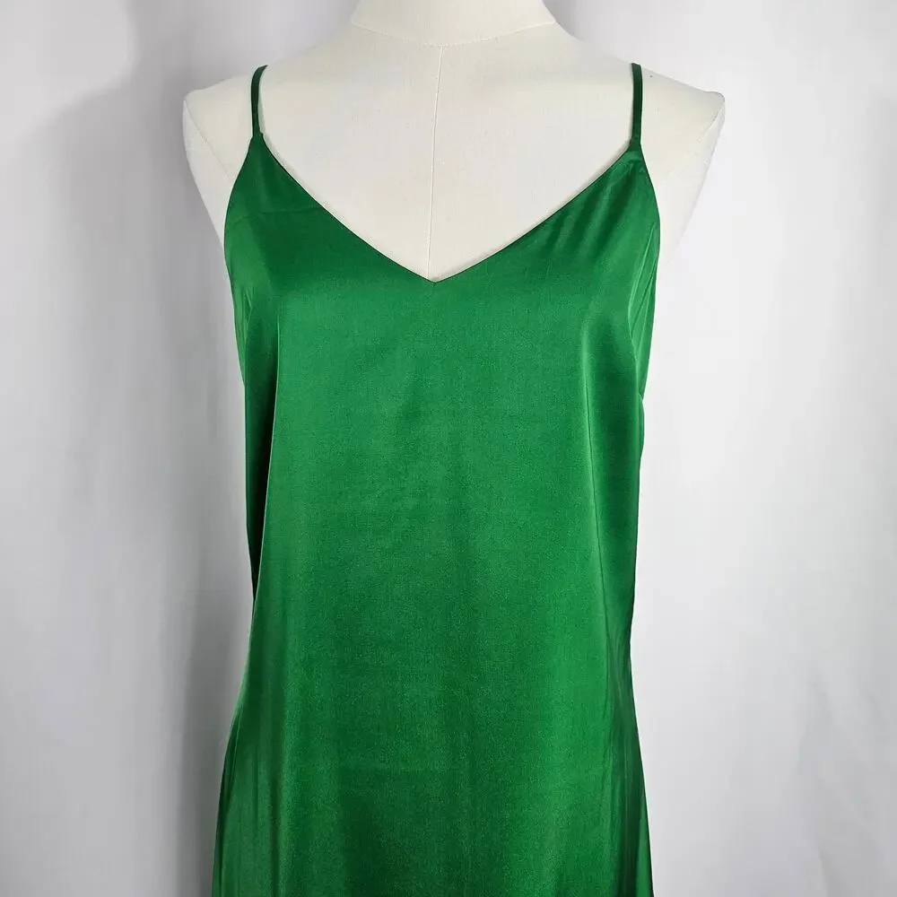 The Drop Ana Emerald Green Side Slit Midi Slip Dress Women's Size 2X NWT - Picture 3 of 15